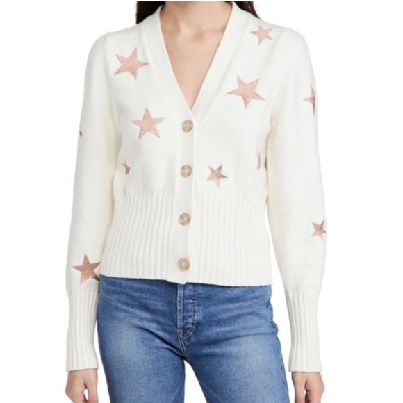 Cinq a Sept large cream embroidered star cardigan - Picture 10 of 10